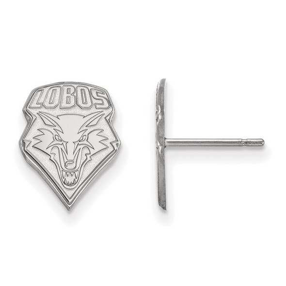 14k White Gold LogoArt University of New Mexico Lobos Small Post Earrings