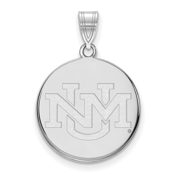 Sterling Silver Rhodium-plated LogoArt University of New Mexico Large Pendant