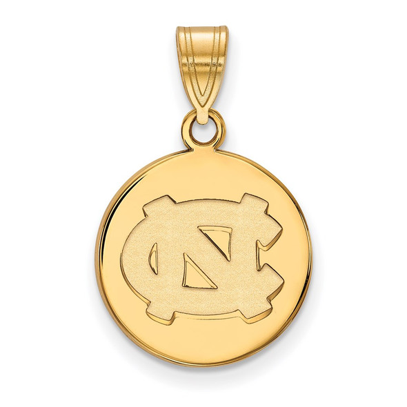 10k Gold LogoArt University of North Carolina N-C Medium Disc Pendant