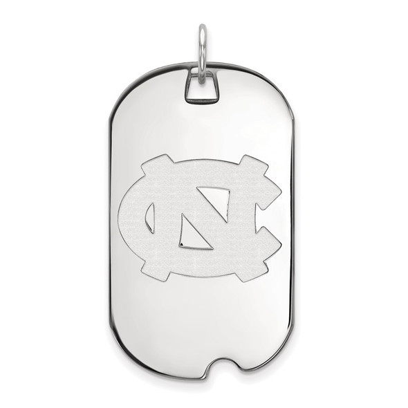 Sterling Silver Rhodium-plated LogoArt University of North Carolina N-C Large Dog Tag Pendant