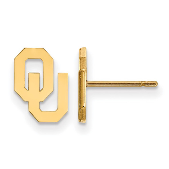 10k Gold LogoArt University of Oklahoma O-U Extra Small Post Earrings