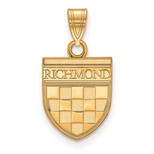 Gold Plated Sterling Silver LogoArt University of Richmond Small Shield Pendant