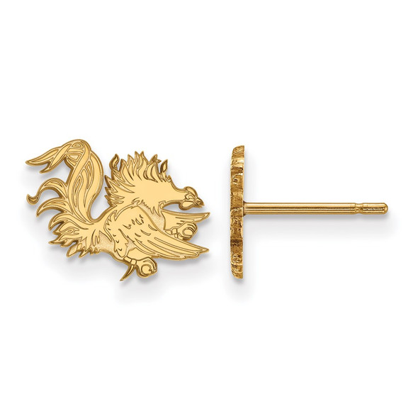 14k Gold LogoArt University of South Carolina Gamecock Extra Small Post Earrings