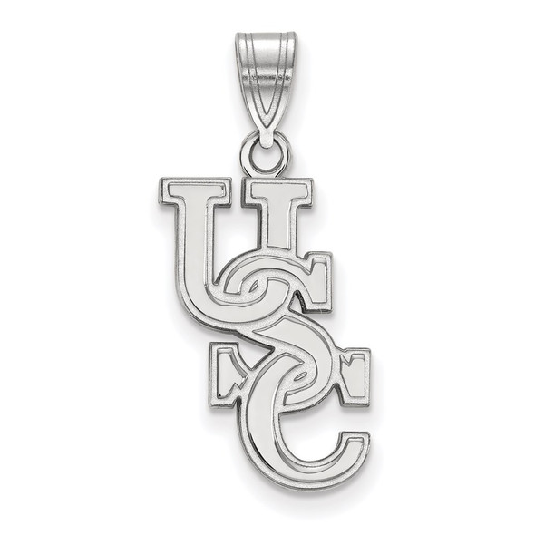 14k White Gold LogoArt University of South Carolina U-S-C Large Pendant