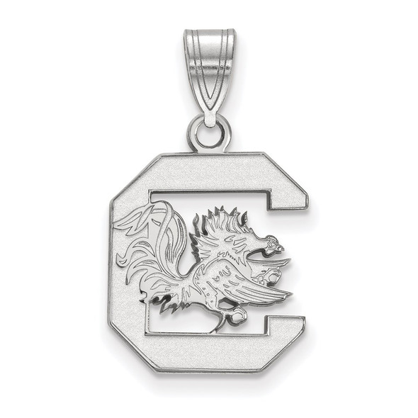 10k White Gold LogoArt University of South Carolina Medium Pendant