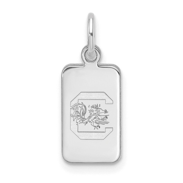 Sterling Silver Rhodium-plated LogoArt University of South Carolina Tag Pendant