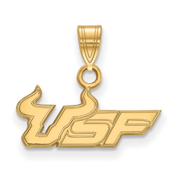 Sterling Silver Gold-plated LogoArt University of South Florida U-S-F Small Pendant