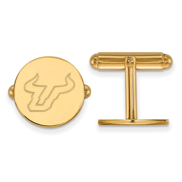 Sterling Silver Gold-plated LogoArt University of South Florida Bull Cuff Links