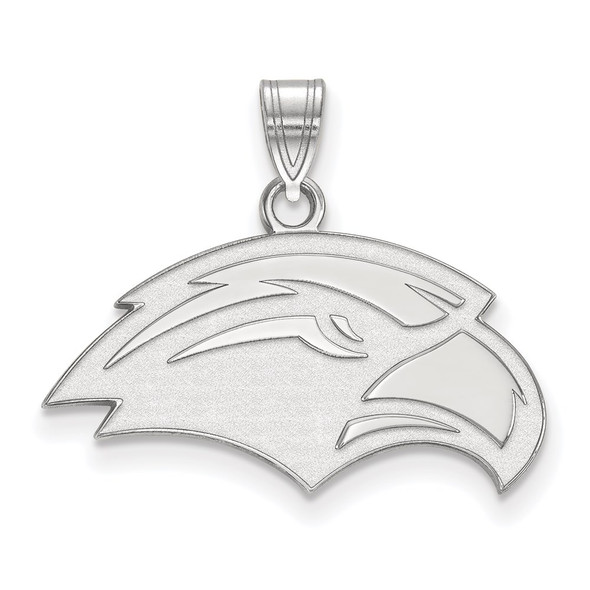 10k White Gold LogoArt University of Southern Mississippi Eagle Small Pendant