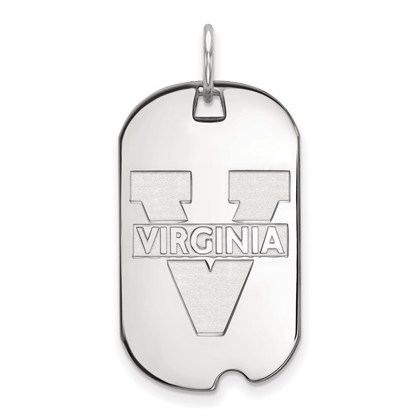 Sterling Silver Rhodium-plated LogoArt University of Virginia Small Dog Tag Pendant