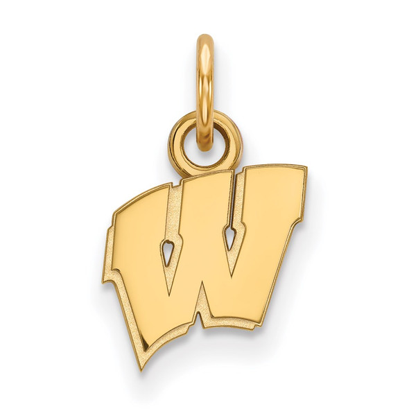 14k Gold LogoArt University of Wisconsin Letter W Extra Small Pendant