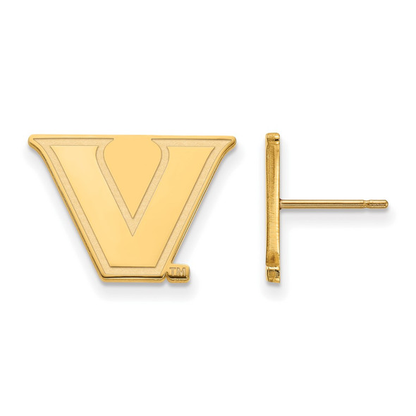 10k Yellow Gold LogoArt Vanderbilt University Small Post Earrings
