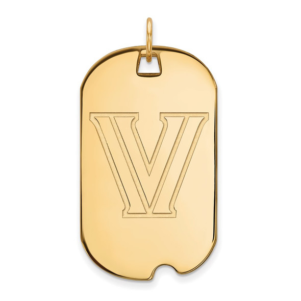 Sterling Silver Gold-plated LogoArt Villanova University Letter V Large Dog Tag Pendant