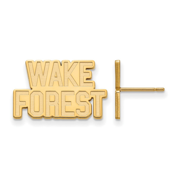 Sterling Silver Gold-plated LogoArt Wake Forest University W-F Small Post Earrings GP073WFU