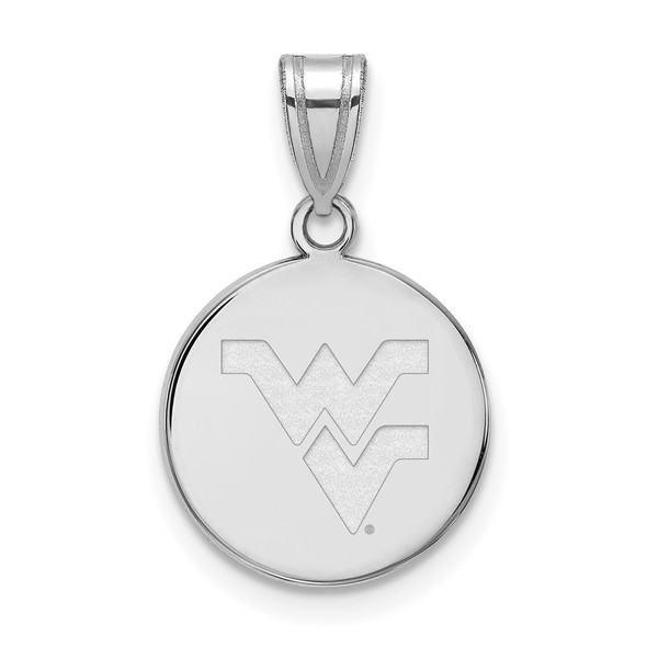 10k White Gold LogoArt West Virginia University W-V Medium Disc Pendant