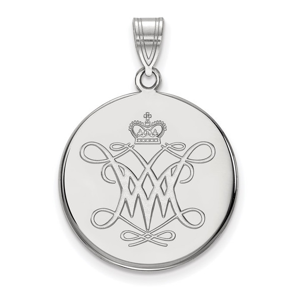 14k White Gold LogoArt College of William and Mary Large Disc Pendant