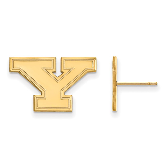 14k Gold LogoArt Youngstown State University Letter Y Small Post Earrings