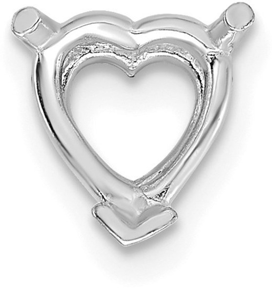14k White Gold Heart V-End Wire Setting 11.0mm Setting