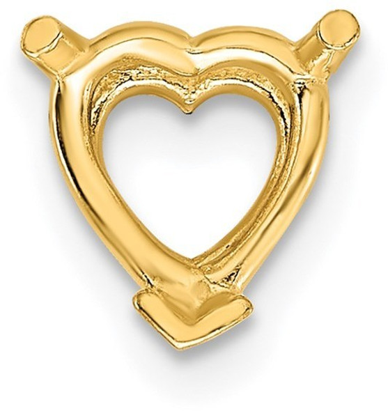 14k Yellow Gold Heart V-End 12.0mm Wire Setting