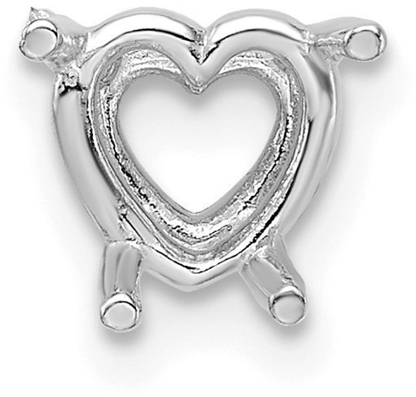 14k White Gold Heart 4-Prong 3.0mm Setting