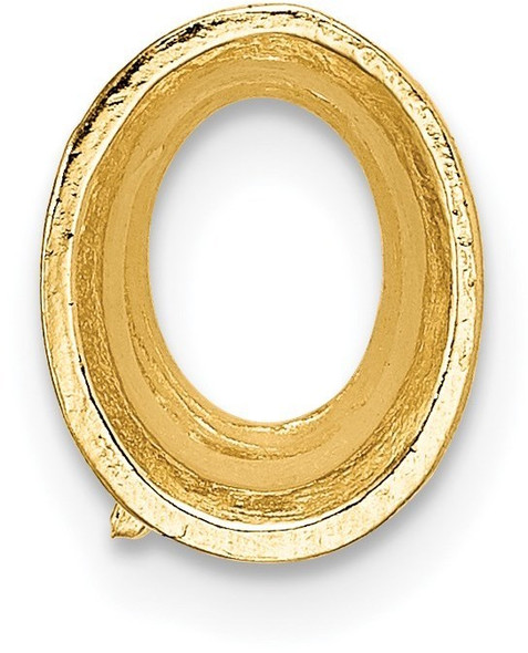 14k Yellow Gold Oval Tapered Bezel 7.5 x 5mm Setting