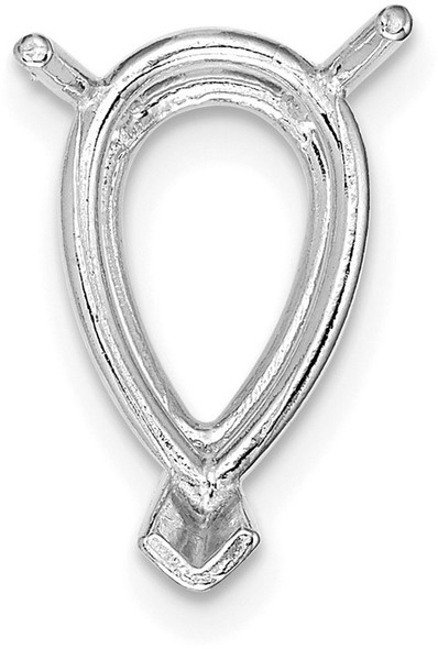 14k White Gold Pear 3-Prong V-End 4 x 3mm Setting