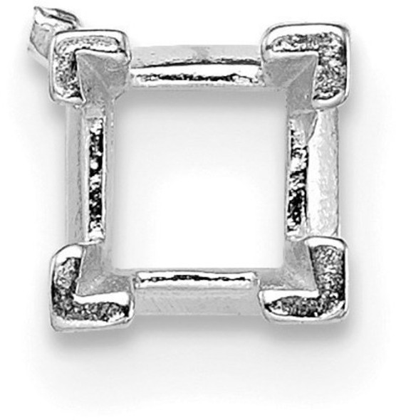 14k White Gold Princess V-Prongs and Air Line 5.0mm Setting