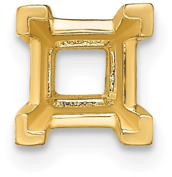 14k Yellow Gold Square V-Prongs and Air Line 7.0mm Setting