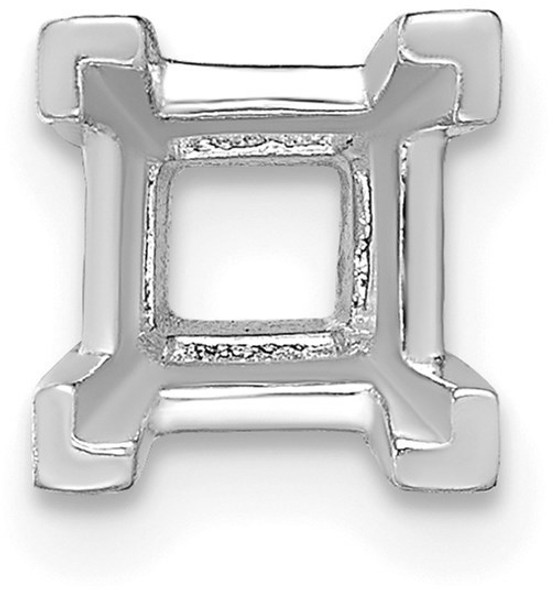 14k White Gold Square V-Prongs and Air Line 4.5mm Setting