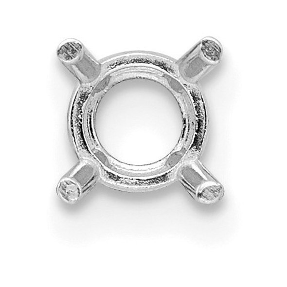 14k White Gold Round 4-Prong Basket Medium Weight 6.0mm Setting