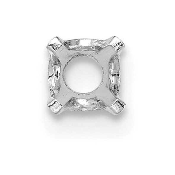 14k White Gold Round 4-Prong Open Back .07ct. Setting
