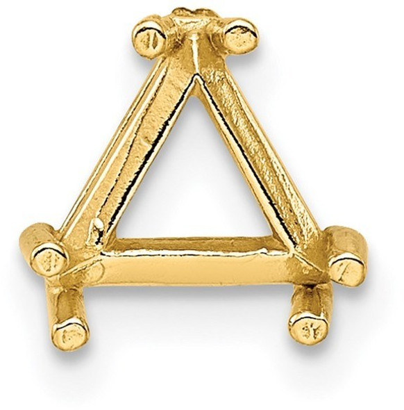 14k Yellow Gold Trillion or Triangle Double 3 Prong 14.0mm Setting