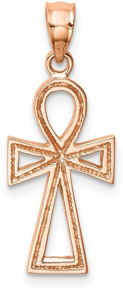 14k Rose Gold Polished Ankh Pendant