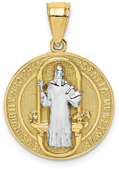 10k Yellow Gold with Rhodium-Plating San Beito Medal Pendant 10C1450
