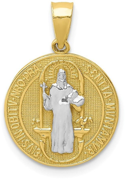 10k Yellow Gold with Rhodium-Plating San Beito Medal Pendant 10C1451