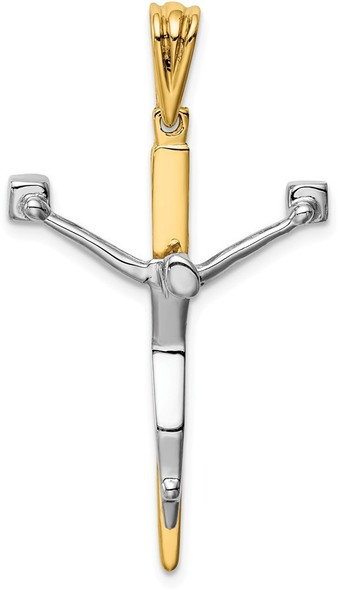 14k Yellow and White Gold Passion Crucifix Pendant
