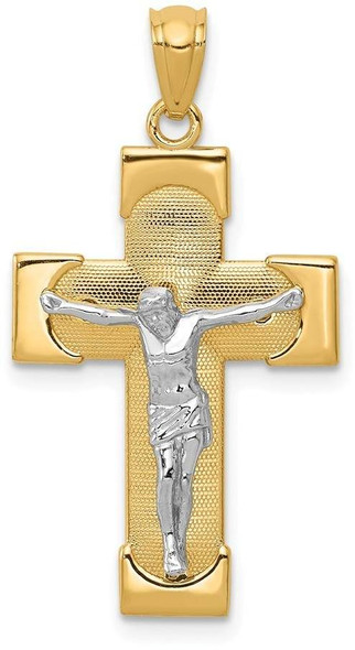 14k Yellow and White Gold Crucifix Pendant C3902