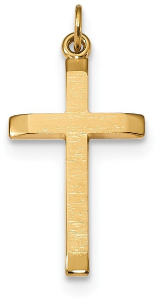 Gold-Plated 925 Sterling Silver Polished and Satin Cross Pendant