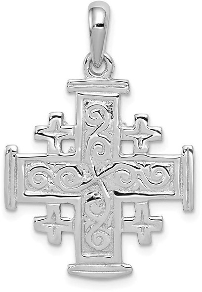 14k White Gold Jerusalem Cross Pendant D1658