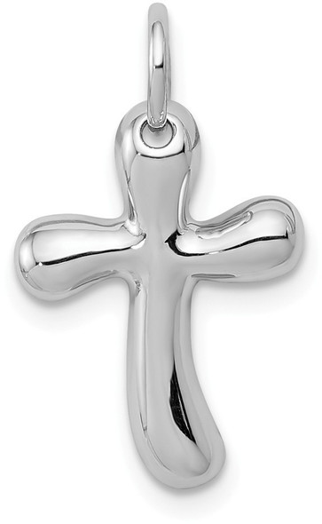 14k White Gold Small Freeform Cross Pendant