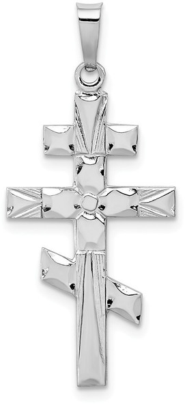 14k White Gold Eastern Orthodox Cross Pendant XR499