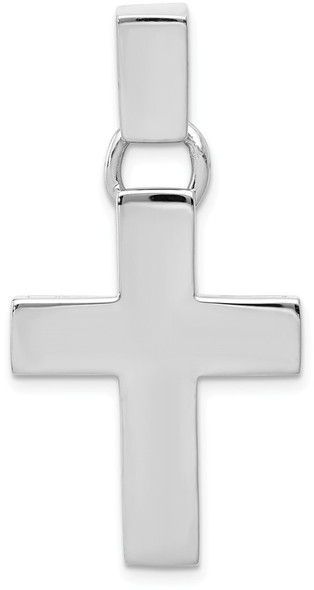 14k White Gold Modern Cross Pendant