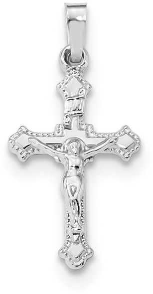 14k White Gold Polished Inri Crucifix Pendant XR1629