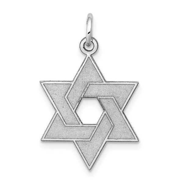 14k White Gold Laser Designed Star Of David Pendant XR989