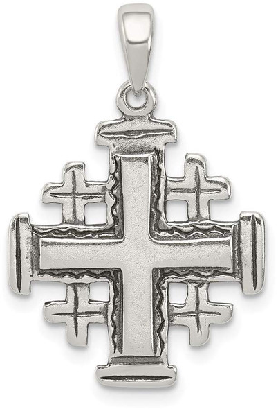 925 Sterling Silver Antiqued Jerusalem Crusader Pendant