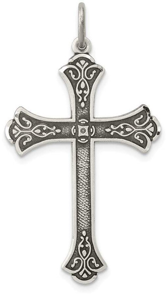 925 Sterling Silver Antiqued Cross Pendant QC3356