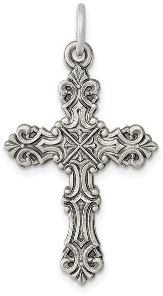 925 Sterling Silver Antiqued Cross Pendant QC3360