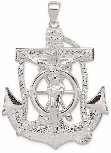 925 Sterling Silver Polished Mariner Cross Pendant