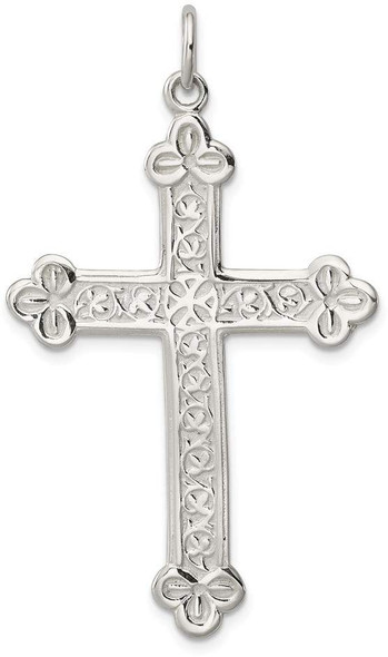 925 Sterling Silver Budded Cross Pendant QC2880
