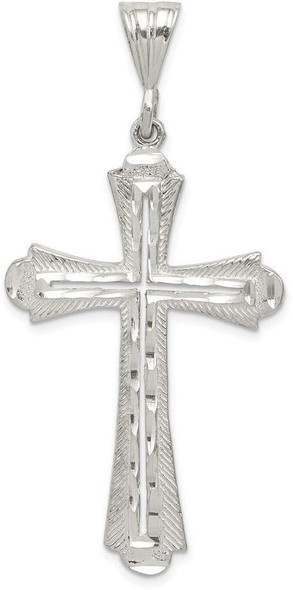 925 Sterling Silver Diamond-Cut Cross Pendant QC1870